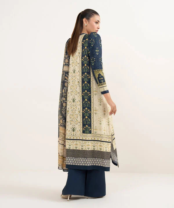 Sapphire | Fall Winter 25 | 3 Piece - Printed Light Linen Suit 0U3PDY25V536