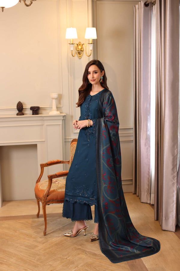 Noor by Saadia Asad | Winter Embroidered Printkhaas 25 | D5 - B