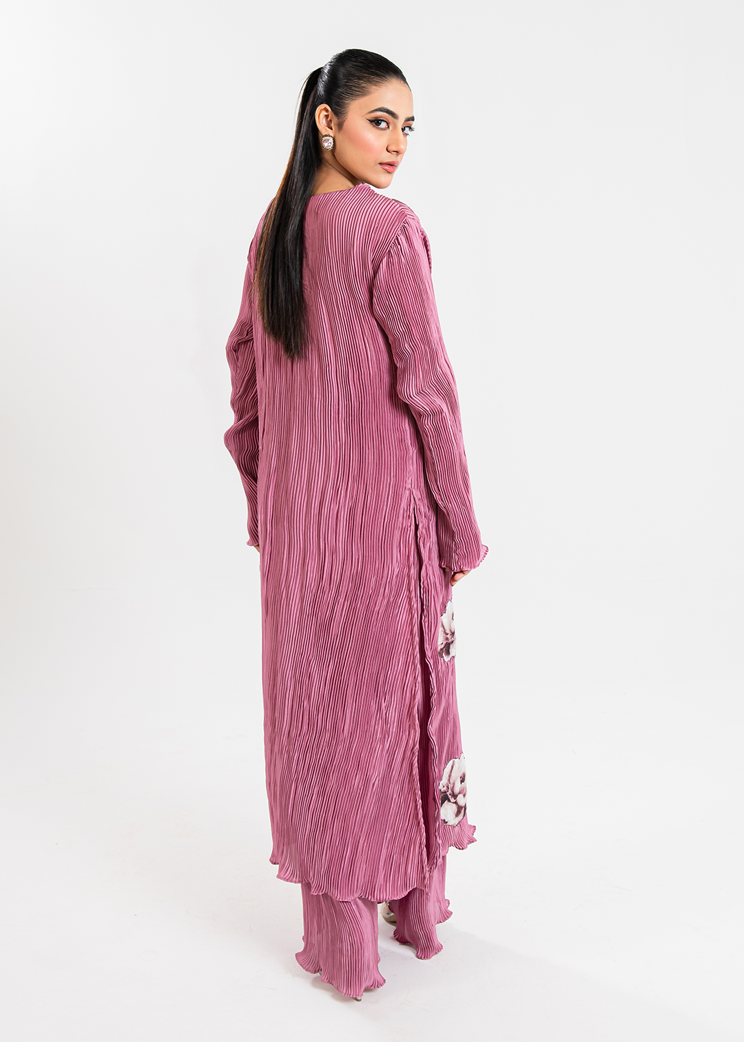 Maria Osama Khan | Claire Pleated Silk | Rosy