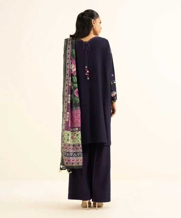 Sapphire | Fall Winter 25 | 3 Piece - Embroidered Raw Silk Suit U3FELX25V845