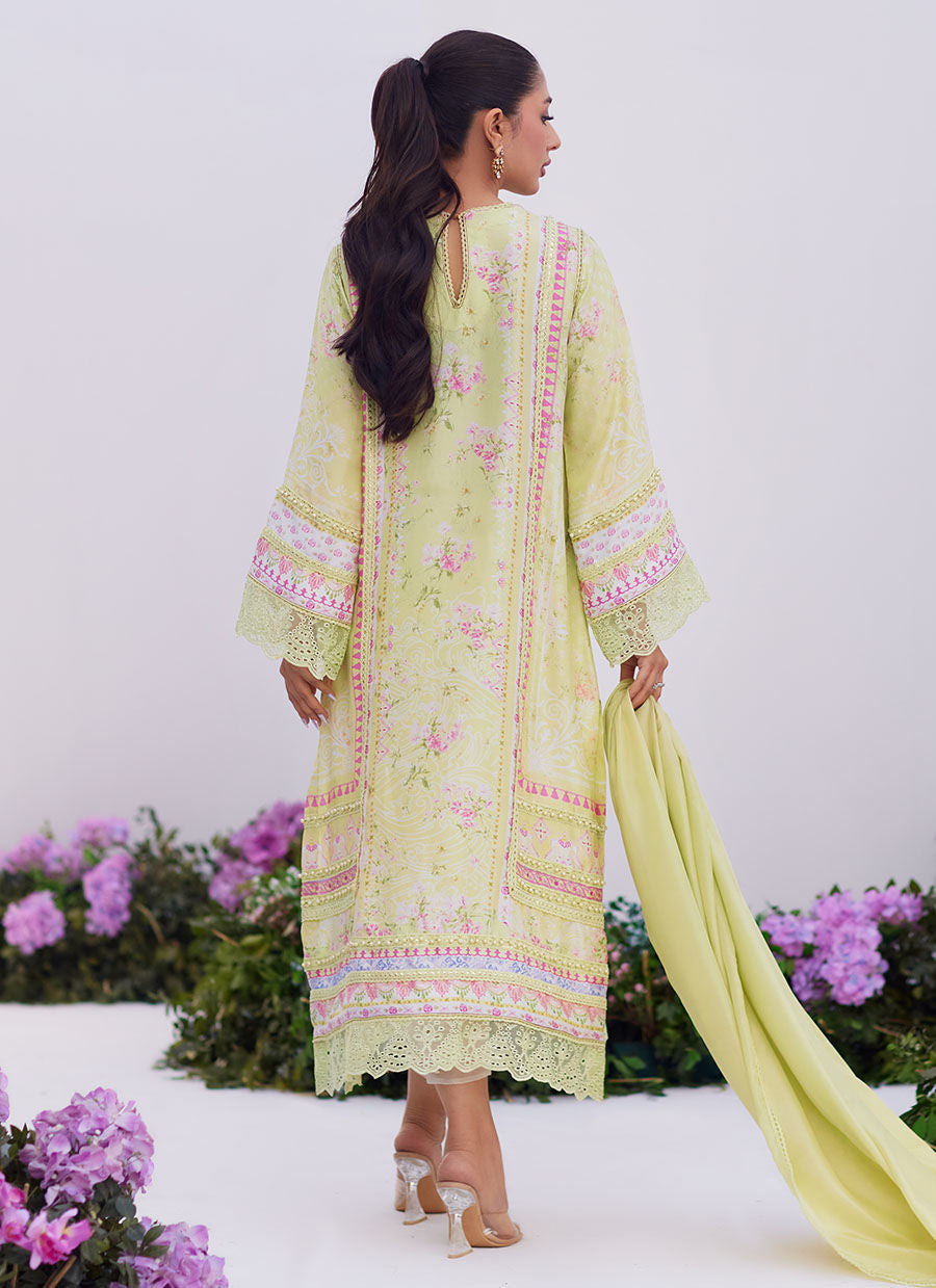 Farah Talib Aziz | Zaza Prints 24 | KELLY LIME SHIRT AND DUPATTA
